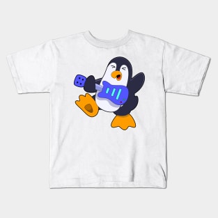 Penguin at Music with Guitar Kids T-Shirt